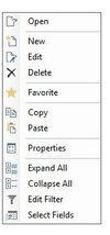 The context menu in the document list
