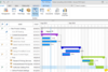 Screenshot: Gantt chart with project dependencies in InLoox 9 for Outlook
